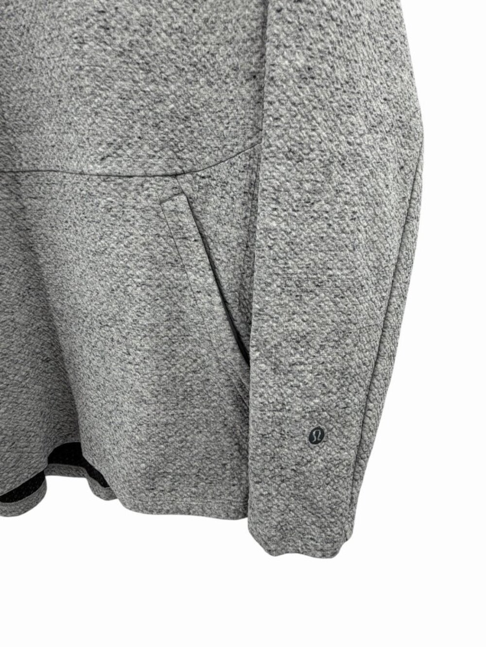 LULULEMON Men's Gray Textured Long Sleeve At Ease Popover Active Top Large - Picture 2 of 5